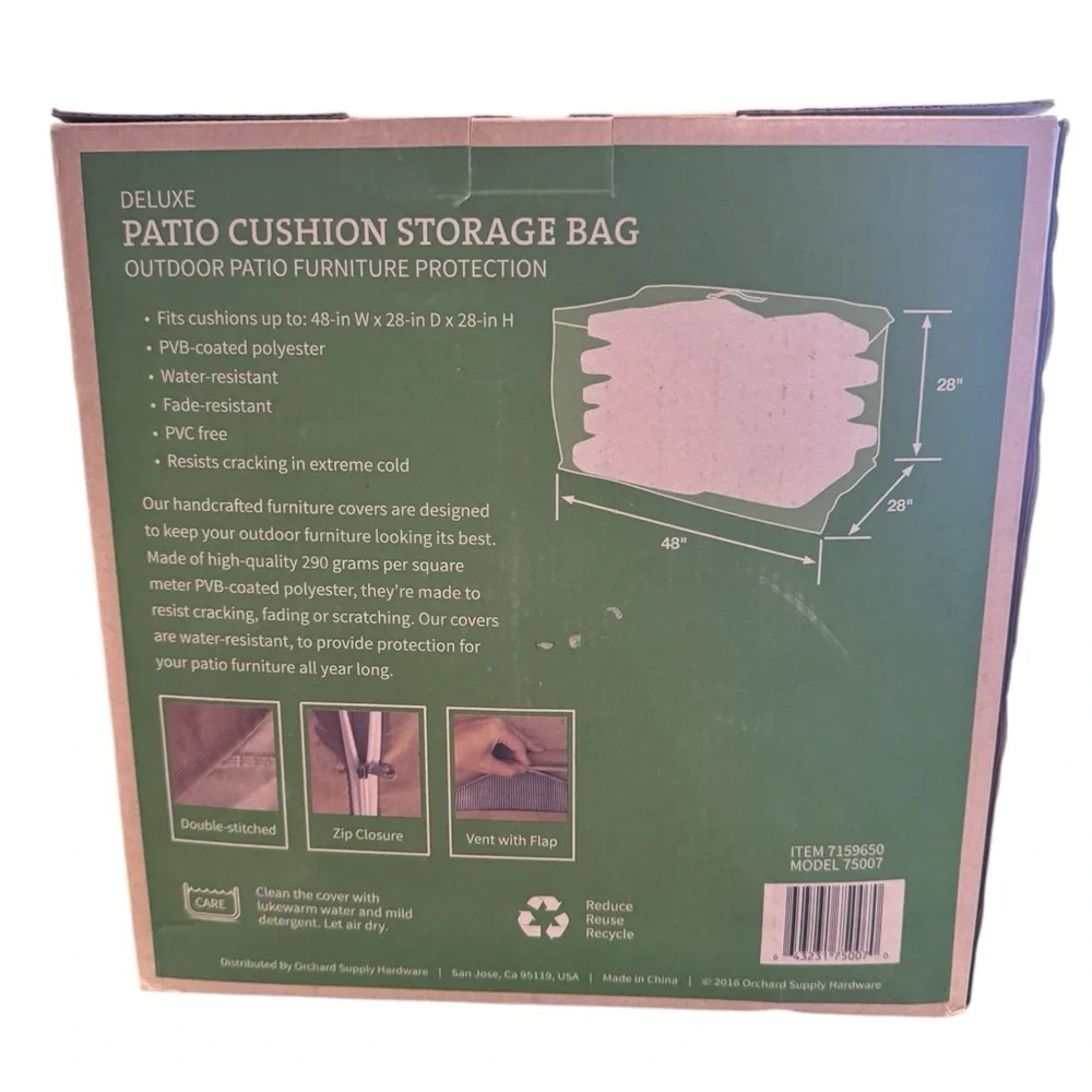 Orchard Supply Patio Cushion Storage Bag